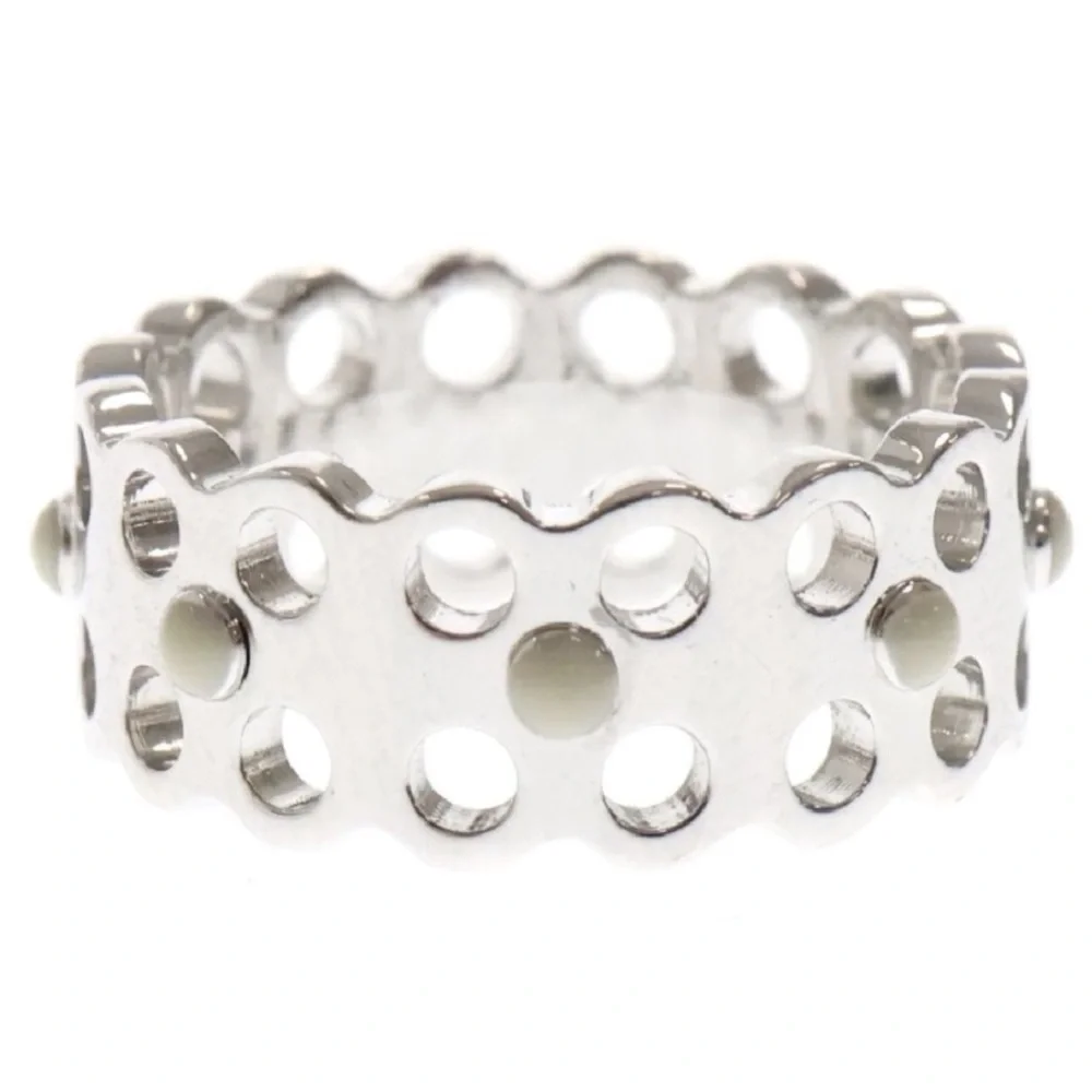 Louis Vuitton Hide and Seek Silver Ring with Pearled Accents